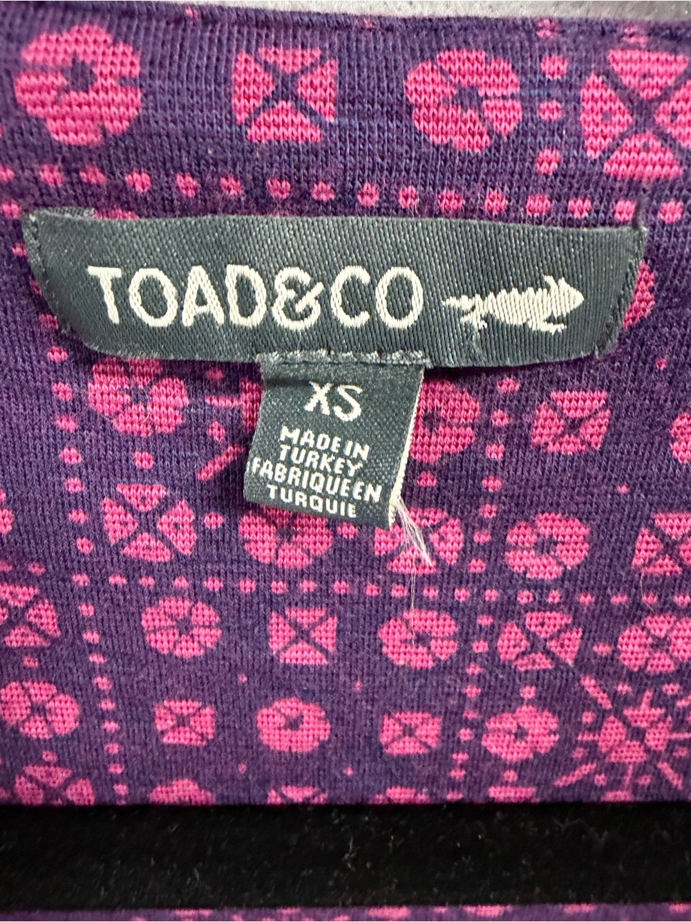 Toad&Co Rosemarie Purple & Pink Cap-Sleeve Midi Dress XS - Picture 3 of 5